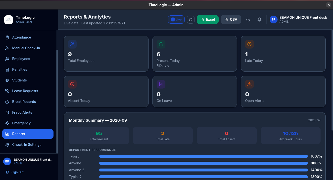 Reports & Analytics: One-Click Excel & CSV Exports